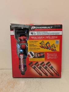 lot 198 image: NEW POWERBUILT RATCHET TIE DOWN SET 4PC