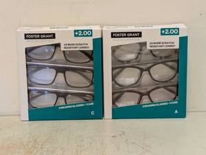 lot 184 image: (2) NEW FOSTER GRANT 2.00 READING GLASSES 3PK