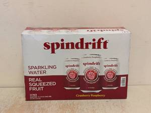lot 230 image: NEW SPINDRIFT SPARKLING WATER CRANBERRY RASPBERRY 22PK