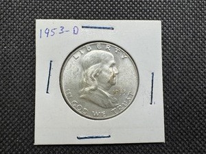 lot 37 image: 1953 D Silver Franklin Half Dollar