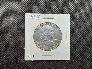 lot 43 image: 1959 Silver Franklin Half Dollar