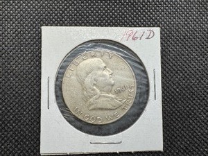 lot 46 image: 1961 D Silver Franklin Half Dollar