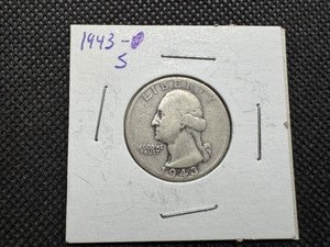 lot 57 image: 1943 S Silver Washington Quarter