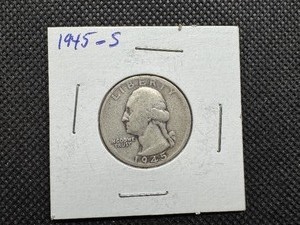 lot 60 image: 1945 S Silver Washington Quarter