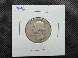 lot 61 image: 1946 Silver Washington Quarter