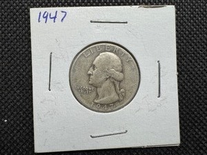 lot 62 image: 1947 Silver Washington Quarter