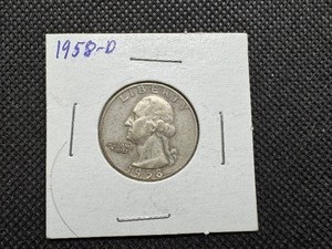 lot 74 image: 1958 D Silver Washington Quarter