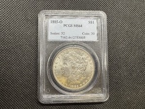 lot 4 image: 1885 O PCGS MS64 Morgan Silver Dollar
