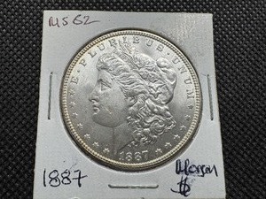 1887 Morgan Silver Dollar Marked MS 62 when purchased