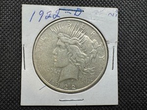 lot 12 image: 1922 D Peace Silver Dollar
