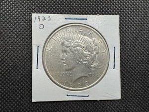 lot 13 image: 1923 D Peace Silver Dollar