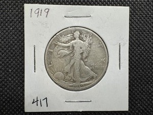 lot 15 image: 1919 Silver Walking Liberty Half Dollar