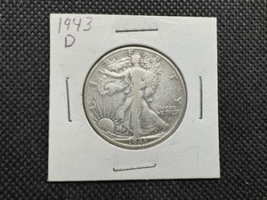 lot 27 image: 1943 D Silver Walking Liberty Half Dollar