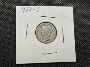 lot 91 image: 1928 S Silver Mercury Dime
