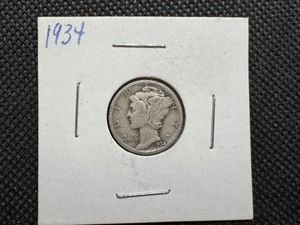 lot 97 image: 1934 Silver Mercury Dime