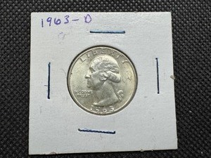 lot 80 image: 1963 D Silver Washington Quarter