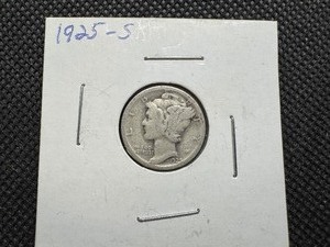 lot 86 image: 1925 S Silver Mercury Dime