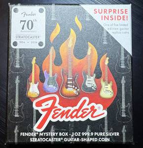 lot 6 image: 2024 Pamp Silver 1oz .999 Solomon Islands $2 Fender Mystery Box, Nebula #393 of 930, Mint Fresh