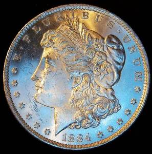 lot 9 image: Frosty, Uncirculated 1884-O Morgan Silver Dollar, Full Luster
