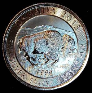 lot 11 image: 2015 Canada 1.25oz .9999 Silver $8 Bison