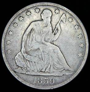 lot 20 image: 1859-O Seated Liberty Half Dollar, Fine, Original Surfaces