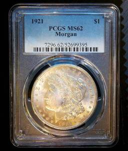 lot 22 image: 1921-P MS62 Morgan Silver Dollar, Nice Coin, Excellent Case