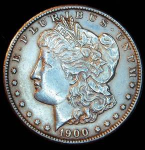 lot 24 image: AUAU 1900-P Morgan Silver Dollar, Original Surfaces