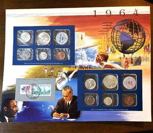 lot 26 image: 1964 P & D Mint Sets in Near New Original Display with New York Stamp
