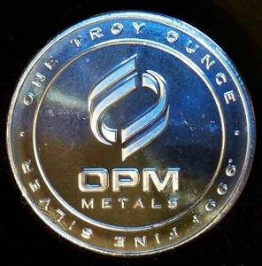 lot 29 image: 1oz .999 Silver OPM Metals Round