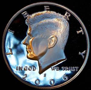 lot 37 image: 2006-S 90% Silver Proof Kennedy Half Dollar from Set