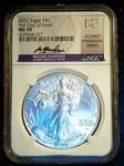 2022 M. Gaudioso Hand Signed American Silver Eagle, MS70, Scarce US Mint Engraver Series, 1 of 200, 1st Day of Issue