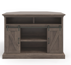 lot 9 image: WHALEN Allston Barn Door Corner TV Stand For 55 TVs WHA-10009 Dimensions 47.75 W x 27.75 D x 34° H