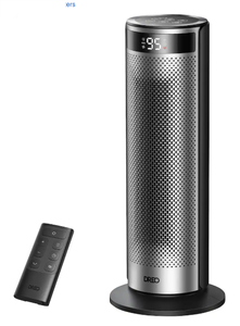 lot 41 image: Dreo - 20 Portable Ceramic Space Heater for Home, 70° Oscillation, 12H Timer and Thermostat, 3 Heat Levels, Solaris 628 - Silver