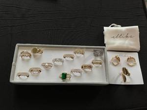 lot 300 image: LOT OF 16 Womens Rings Size 7 (1 Ring Missing Some Stones)