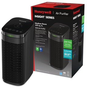 lot 60 image: Honeywell Allergen Plus HEPA Tower Small Air Purifier - Black, HPA080B