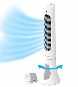 lot 216 image: Honeywell QuietSet 5 Speed Oscillating Tower Fan White HYF260 Standing Floor Fan, Quiet Cooling, Programmable Timer