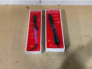 lot 81 image: LOT OF 2 Revolon Curling Iron & Round Brush Dryer And Styler