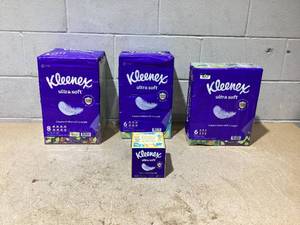 LOT OF 4 Kleenex Facial Tissue