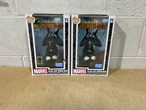 LOT OF 2 Funko Marvel POP Comic Covers Black Suit Spider-Man Vinyl Figure