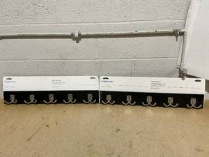 LOT OF 2 Brightroom Modern Octopus 5 Rail Nickel Hooks Black Wall Mounted Decorative Hook Rack, Coat Rack, 22.5 Length