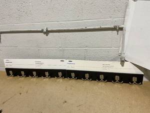 LOT OF 2 Brightroom Modern Octopus 5 Rail Nickel Hooks Black Wall Mounted Decorative Hook Rack, Coat Rack, 22.5 Length