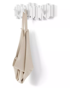 Umbra Sticks Multi Hook White Wall Hooks, 5 Decorative Hooks, ABS Material, 25 lb Capacity, 19.38 Length