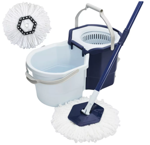 Casabella Clean Water Spin Mop with Extra Refill Portable Microfiber Floor Cleaning Tool for Multi-Surface Use (Used)