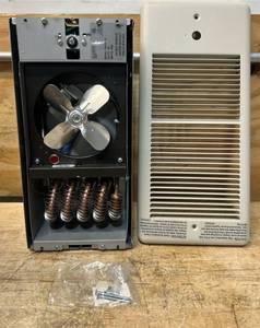 lot 50 image: TPI In-Wall Electric Vent Heater - 1500W, 5120 BTU, 220 Sq. Ft. Heating Area, Built-In Thermostat, Model# E4315TRP #255389 Msrp $264.32