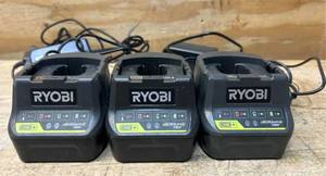 lot 57 image: RYOBI P118B 18V Battery Charger lot of 3