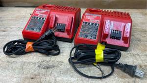 lot 60 image: Milwaukee Charger Cat No. 48-59-1812 lot of 2