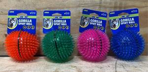lot 155 image: PetSport Gorilla Spiky Ball Large lot of 4