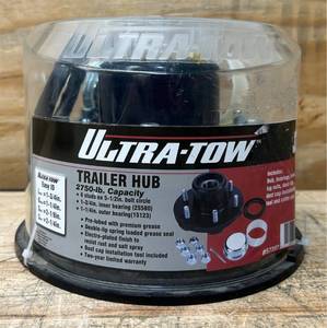 lot 174 image: Ultra-Tow High Speed Trailer Hub, 6 on 5 12in., 2750-Lb. Capacity, Single #57207 Msrp $74.99