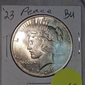 lot 16 image: 1923 Peace Dollar $1 BU Condition