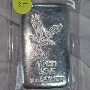 10 oz t, .9999 fine Silver Eagle Bar